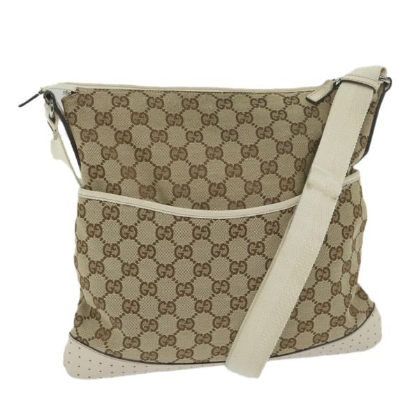 GUCCI Handbags - GUCCI GG Canvas Shoulder Bag Beige 145857 Auth 61246